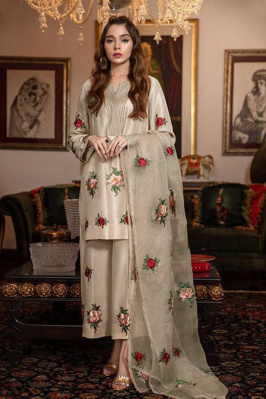 Sapphire Winter Collection 3Pc Stuff Shamoz Silk heavy Embroidery suit 067