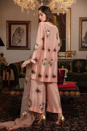 3 Pc Embroidered Shamoz Winter Collection