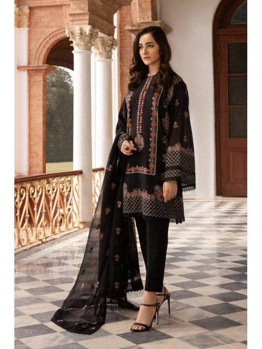 Bareeze-3 Pc Lawn Heavy Embroidered Suit with Chifoon Dupatta BR_465