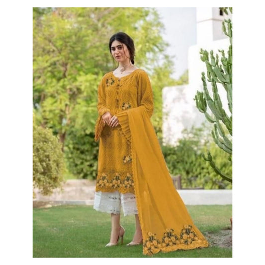 SUMMER collection 3Pc Stuff Chikankari suit