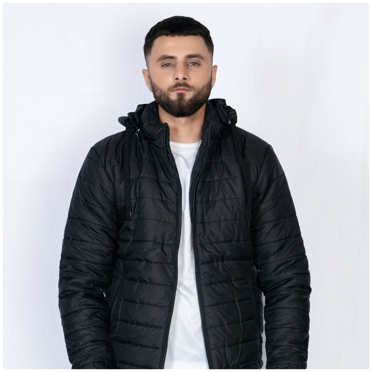 Ugur Puffer Jacket with sleeves & hood Black