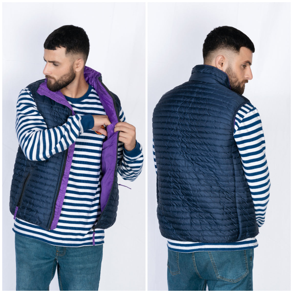 Sleeveless Quilted Jacket Blue Limited Edition