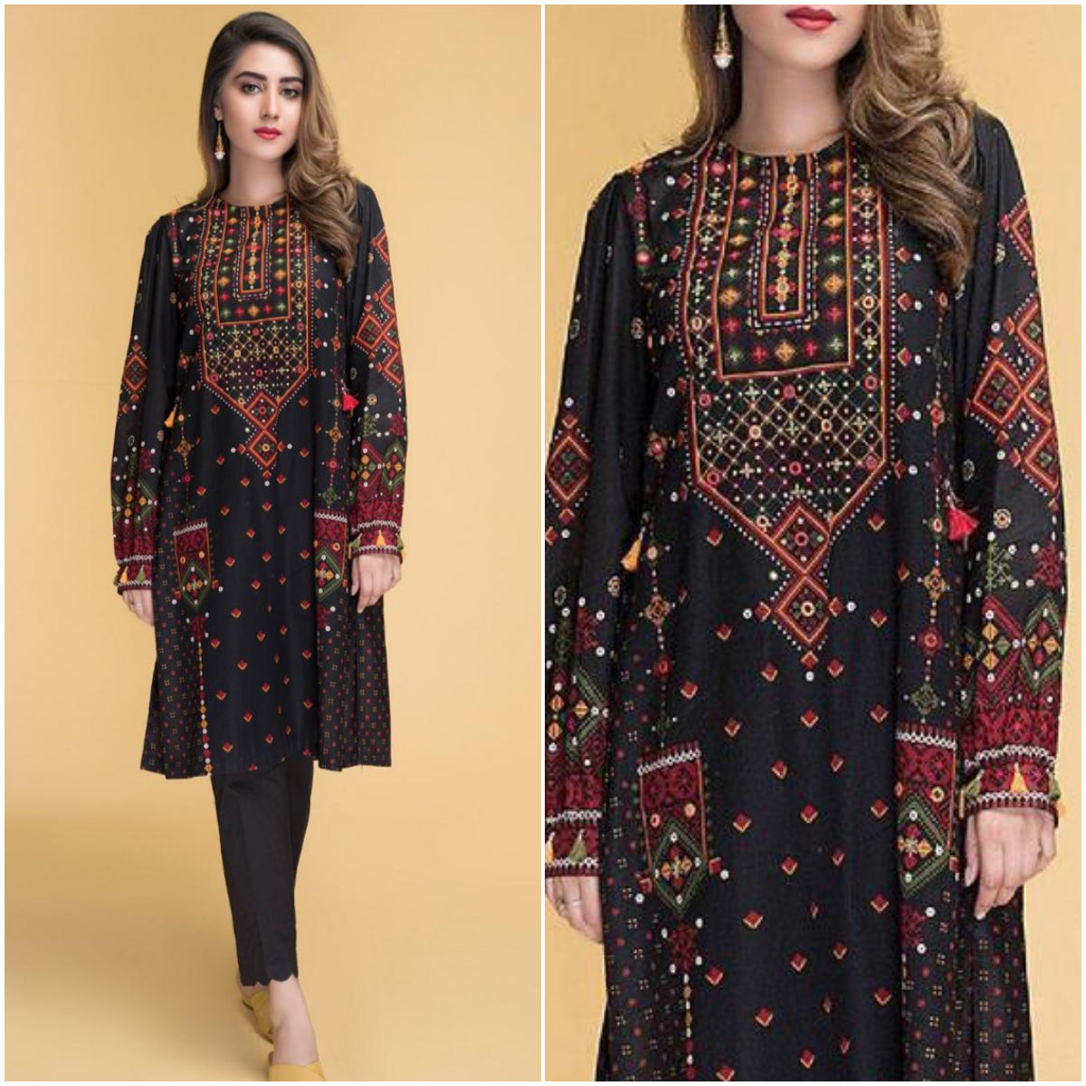 sapphire - 2 Pc Lawn Heavy Embroidered  Summer collection Suit