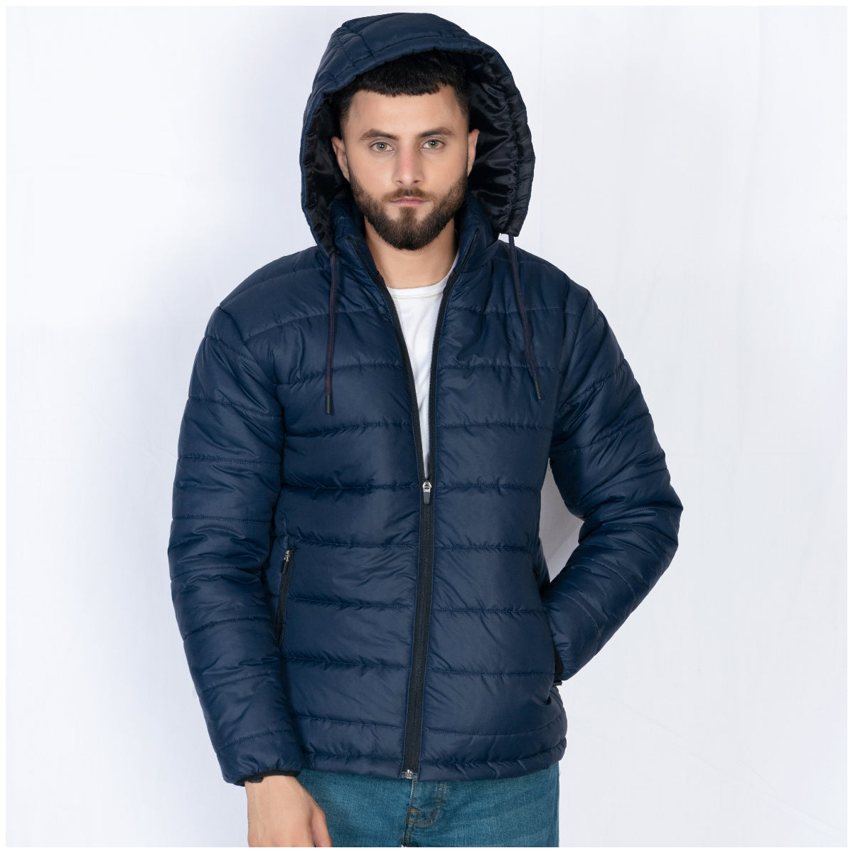 Ugur Blue Puffer Jacket with sleeves & hood