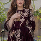 Azure 3 Pc Velvet  Embroidered Suit  With Velvet Shawl Winter Collection 904