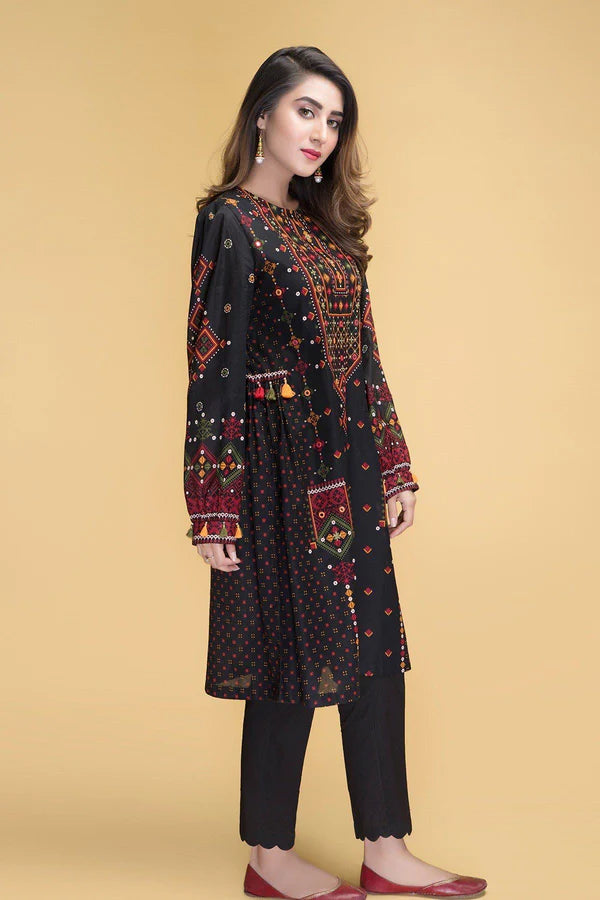 sapphire - 2 Pc Lawn Heavy Embroidered  Summer collection Suit