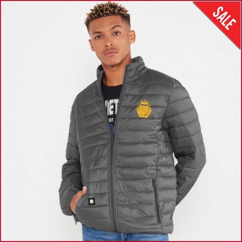 Exceptional Left Chest Embroidered logo full sleeve Dark Grey puffer UGUR.PK 