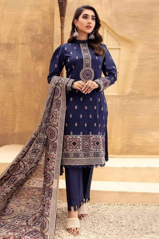 Bareeze 3 Pc Embroidered Dhannak Winter Collection 783