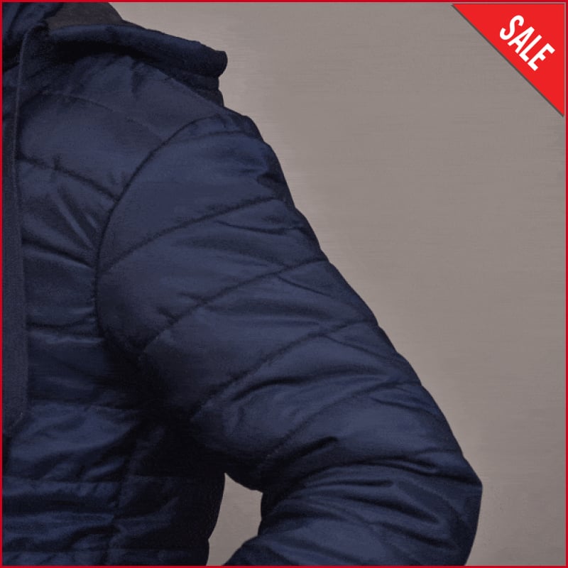 Puffer Jacket with sleeves & hood blue ugurpakistan 