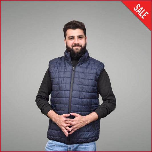 Sleeveless Puffer Jacket Blue ugurpakistan 