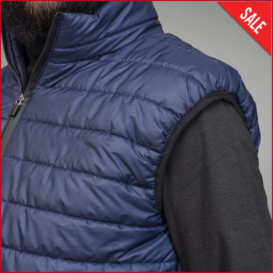 Sleeveless Puffer Jacket Blue ugurpakistan 