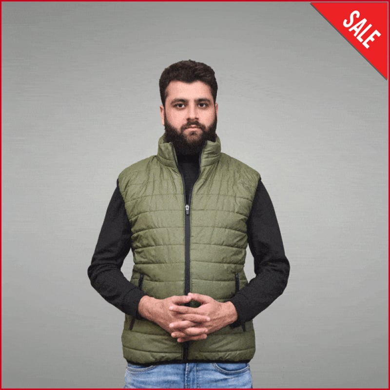 Sleeveless Puffer Jacket Green ugurpakistan 