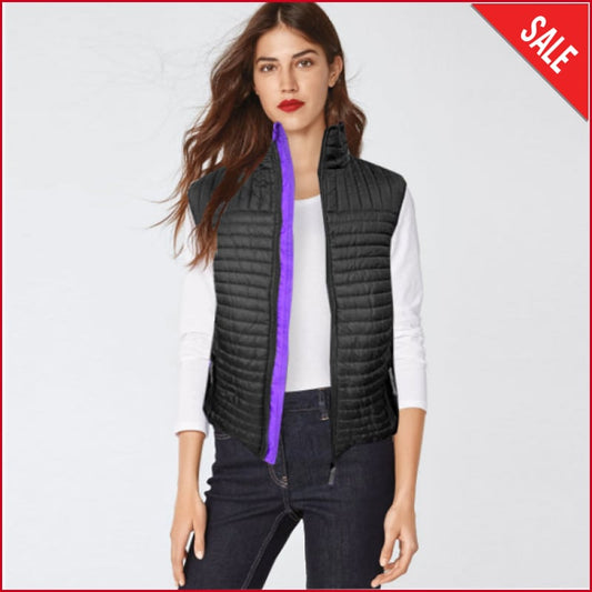 Women Inner Purple Contrast Sleeveless puffer jacket Clothing Accessories Hashmi 